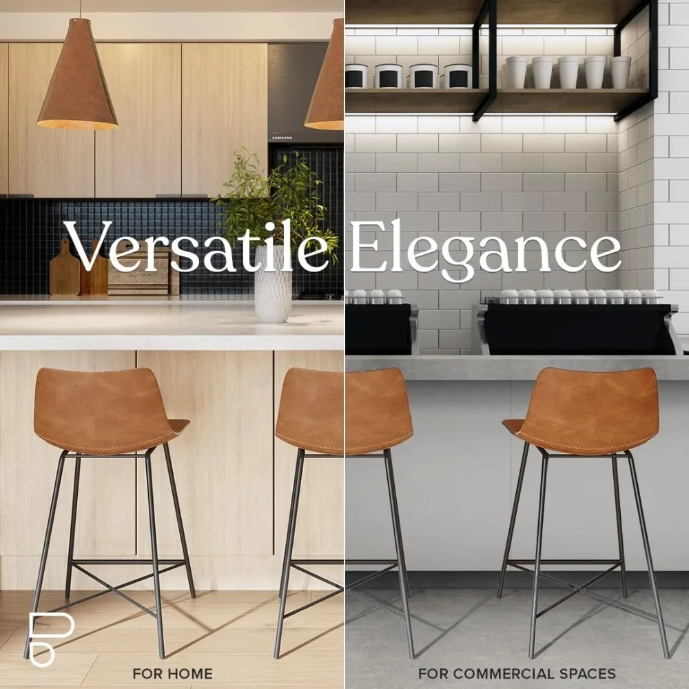 Banquetas de Bar com Costas, Banqueta Contra Altura, Sturdy, Confortável, Cozinha, 24 Polegadas, Conjunto de 3