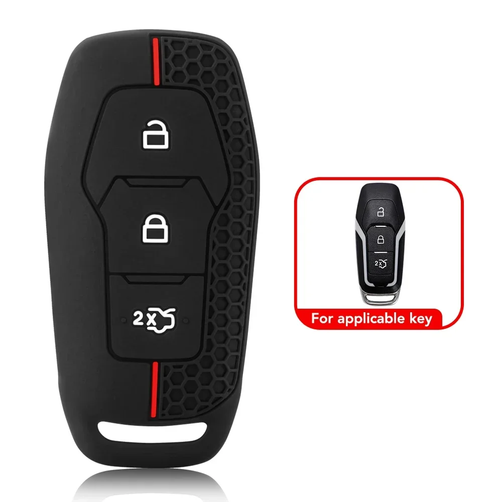

Remote Silicone Car Key Chain Ring Shell Cover Case Holder For Ford Explorer Edge Mustang F Series Truck