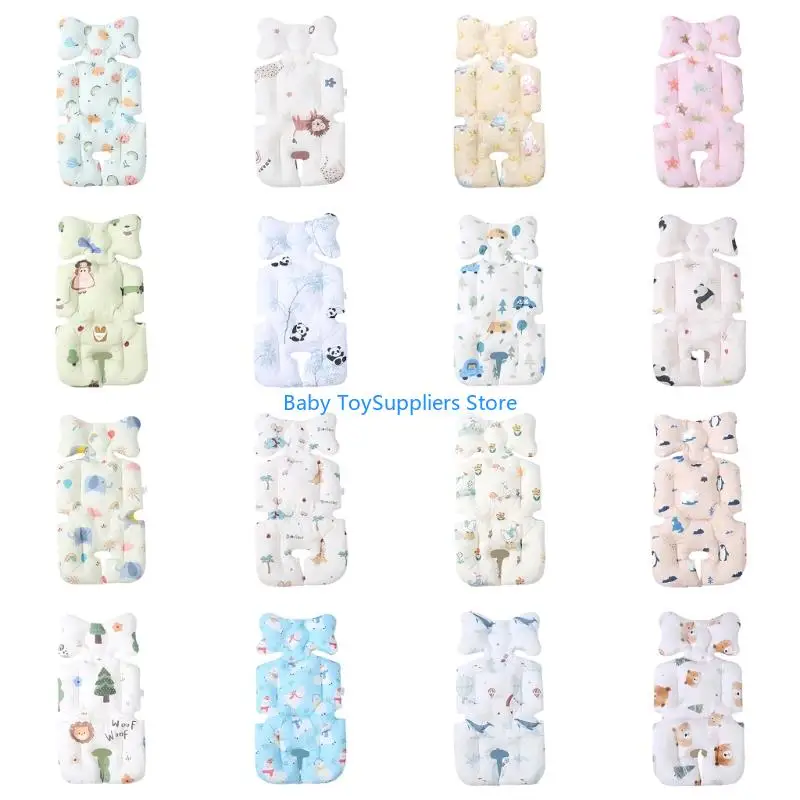 

R1WF Infant Strollers Liner Soft Breathable Fabric Baby Cushion with Lovely Cartoon Pattern for Various Models