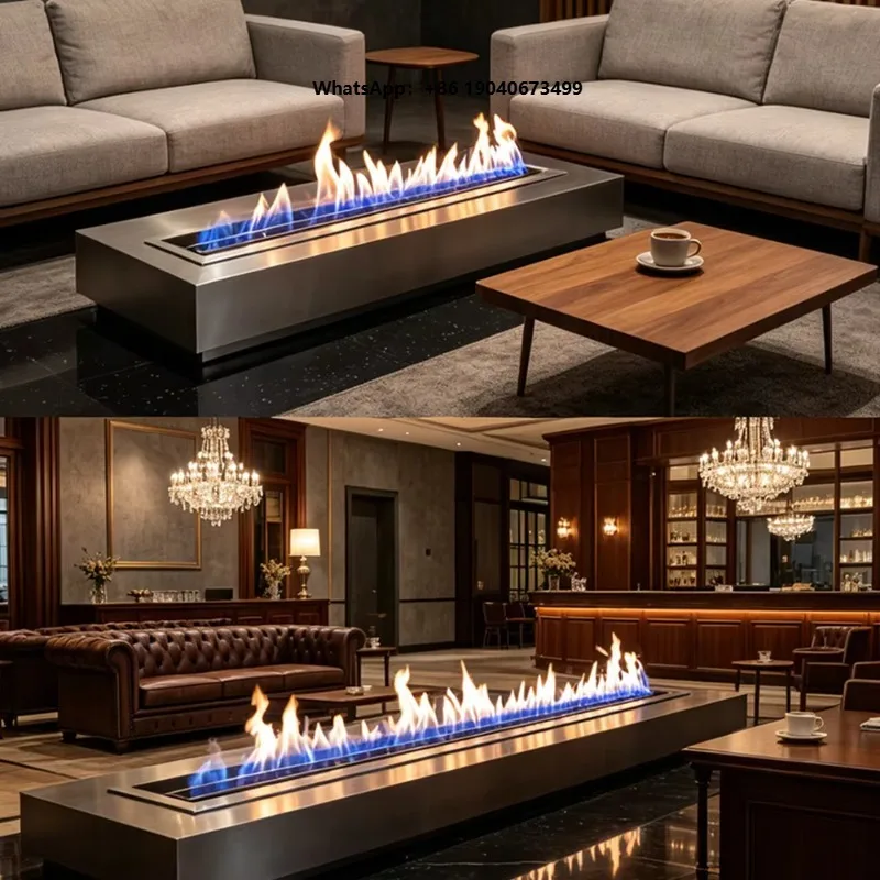 Remote Control Intelligent Electric Fireplace Stage Flame Built-In Fire Insert Indoor xyl
