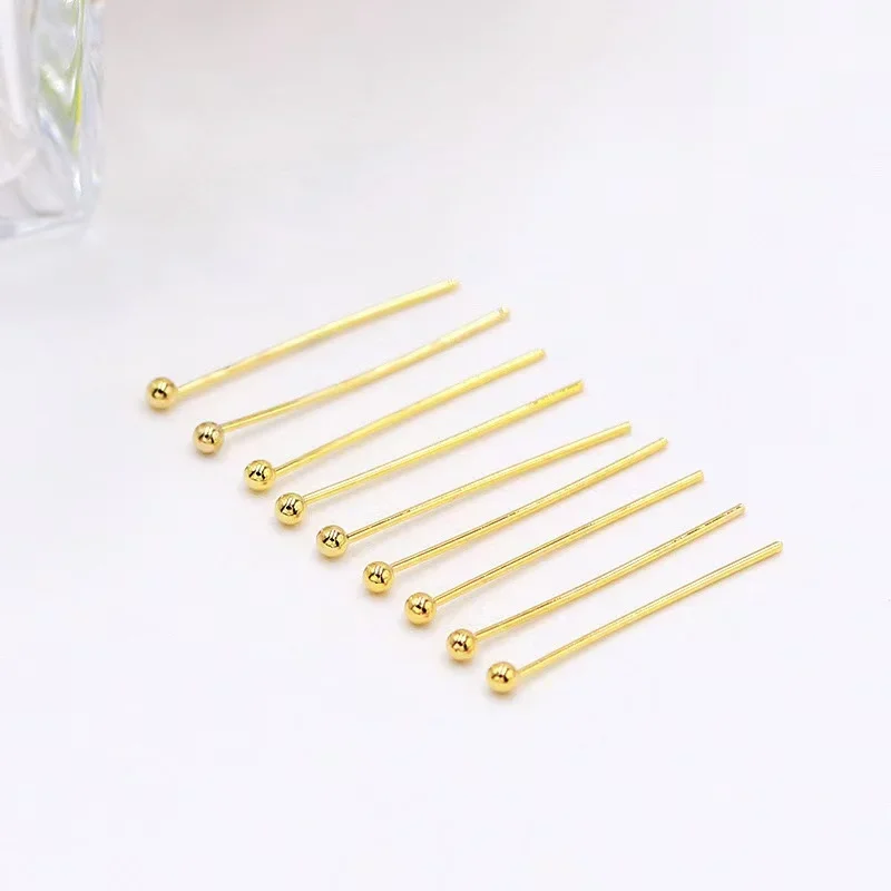 200Pcs/Lot 16-50mm Pins Gold Plated Ball Head Pins for Jewelry Findings Making Accessories Supplies
