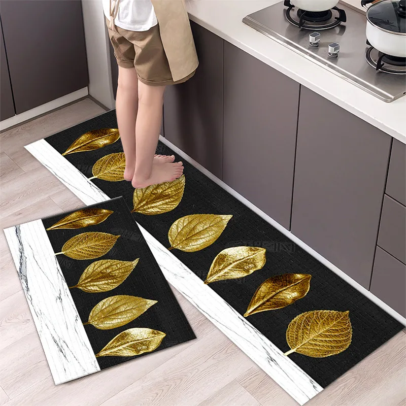 Modern Anti-slip Home Kitchen Mat Fashion Simple Cartoon Soft Rug Bath Long Strip Absorption Doormat Entrance Washable Durable