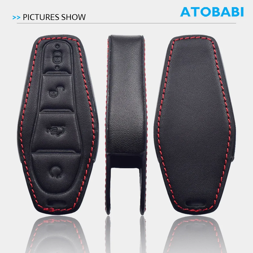 Leder-Autoschlüsselhülle für BYD Qin PLUS DM-i Yuan Song SON Han EV Seal Dolphin Tang DM Atto Smart Remote Fobs Shell Case – Detail 2