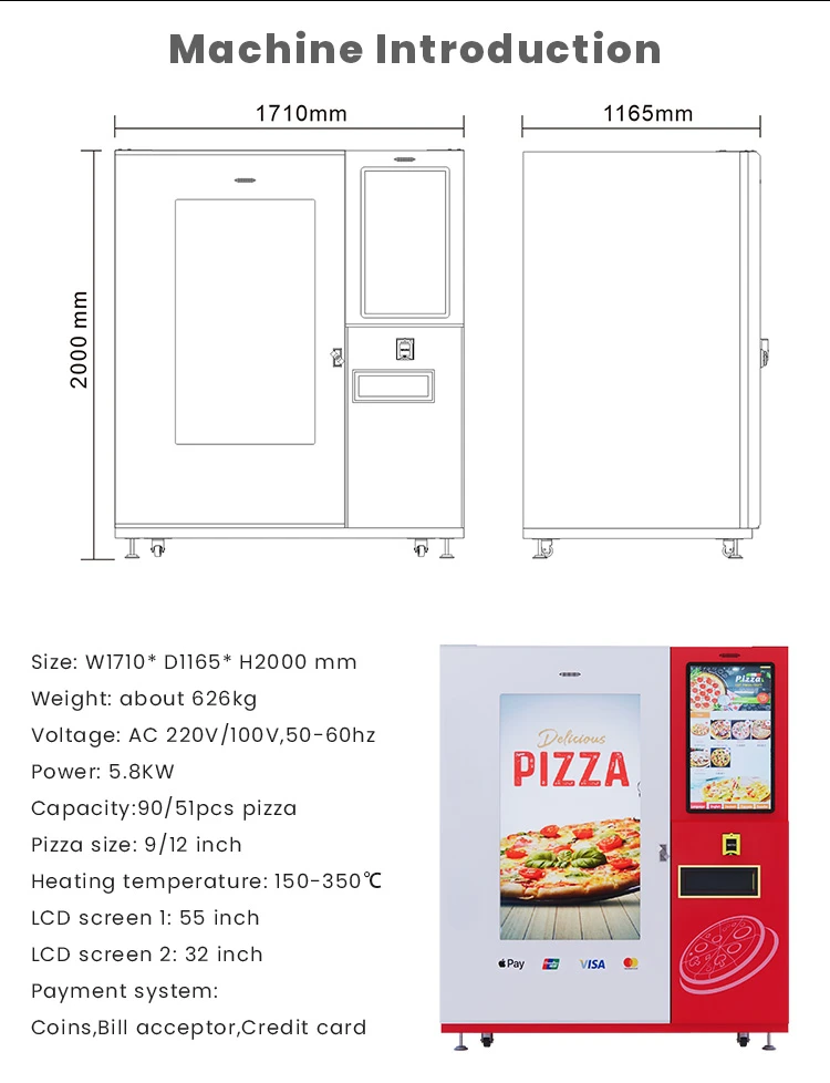 YG Automat The Food Making Vending Machines Distributeur Pizza Hot Food Fully Automatic Pizza Vending Machine Self-service