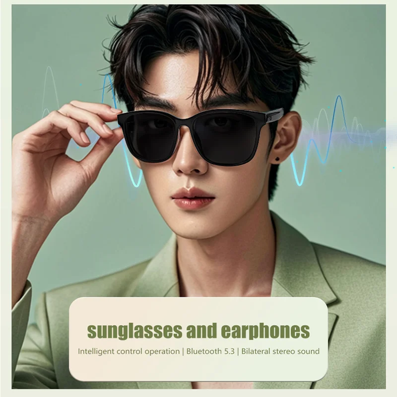 LIGE High Tech แว่นตาอัจฉริยะไร้สายเล่นเพลงกีฬากลางแจ้งแว่นตากันแดดหูฟังบลูทูธเสียงแว่นตาผู้ชาย 2025 ﻿
