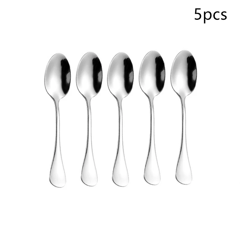 3/5Pcs Stainless Steel Mini Coffee Scoops Spoon Coffee Tea Ice Cream Spoons Dessert Couple Kitchen Tools