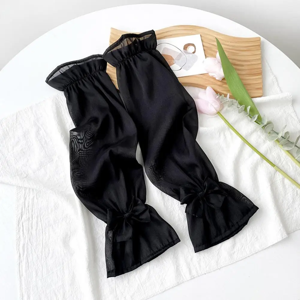 Рукава с защитой от ультрафиолета для женщин, элегантные прозрачные сетчатые кружевные перчатки без пальцев для защиты от ультрафиолета, солнцезащитный крем, дышащие для улицы