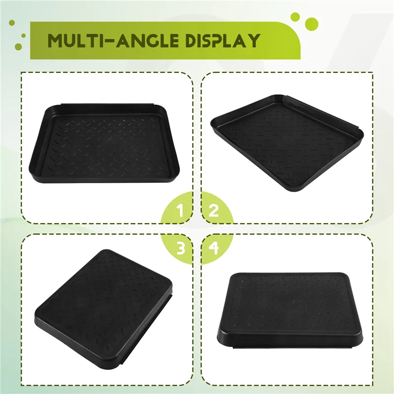 

P4-3PCS Boot Tray Heavy Duty Shoe Mat Trays,Storage Tray,Dog Bowl Or Cat Bowl Mats Trap Mud To Protect Floor 13.7X10.8 Inch