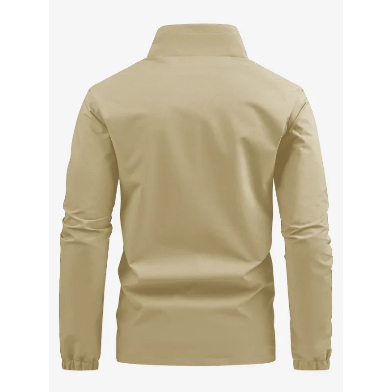Men's sports stand collar casual loose versatile contrasting color splicing trendy jacket jacket top