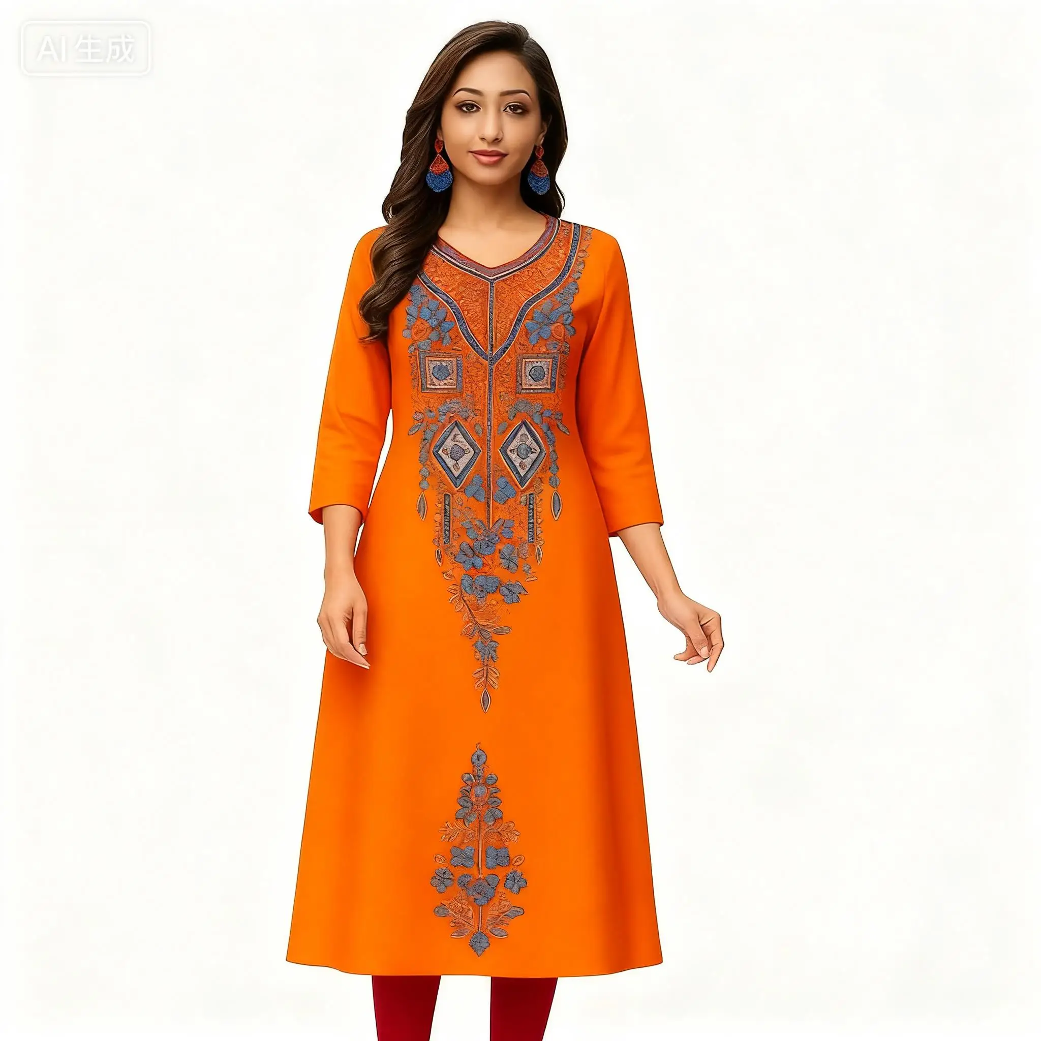 Kurt delle donne musulmane Fiori alla moda ed eleganti Tubo dritto Abito casual comodo 2026 Abito Donna Musulmana Orlo a fessura