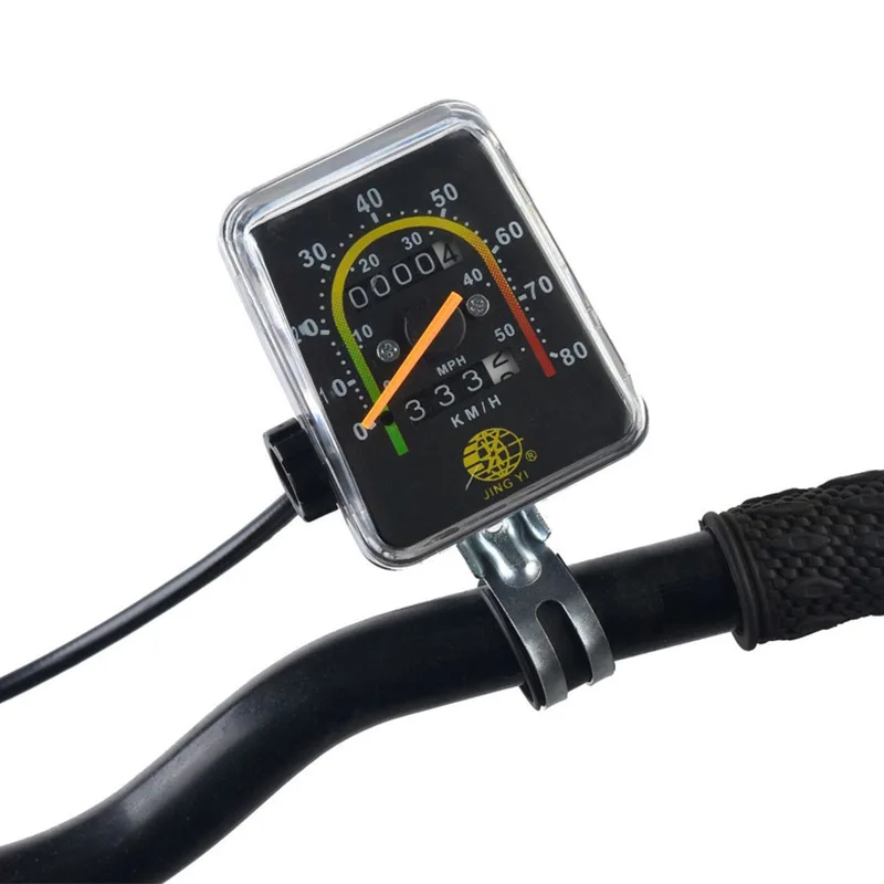 Square Round Bicycle Odometer Aluminum Alloy Mechanical Speedometer Classic Vintage Mountain Bike Analog Speed Timer No Power