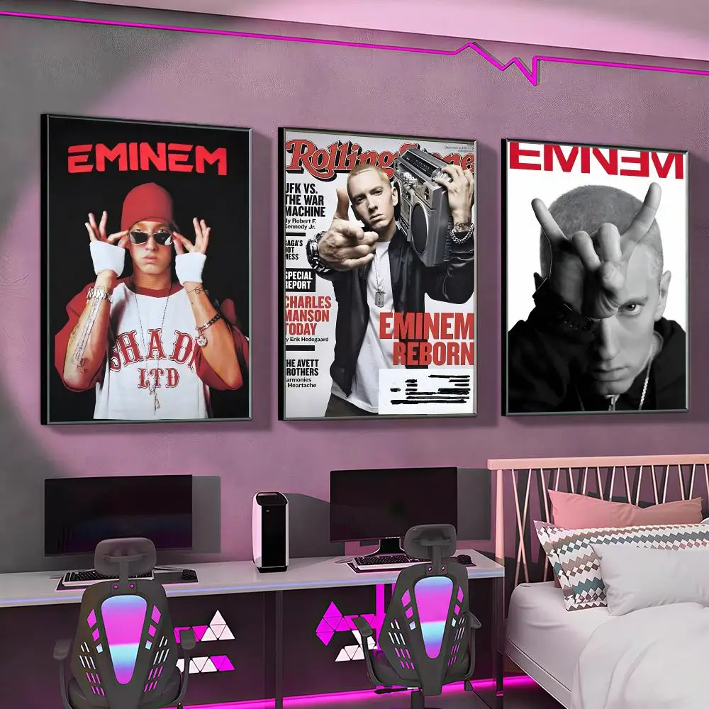 E-EminemS Singer Hot Poster Versatile HD Waterproof Wall Art Self-Adhesive Decor for Any Space Ideal Gift