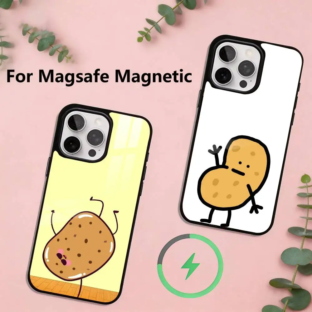 

Cute Little Potato Phone Case For iPhone17,16,15,14,13,12,11 Plus,Pro Magnetic For Magsafe Wireless Charging
