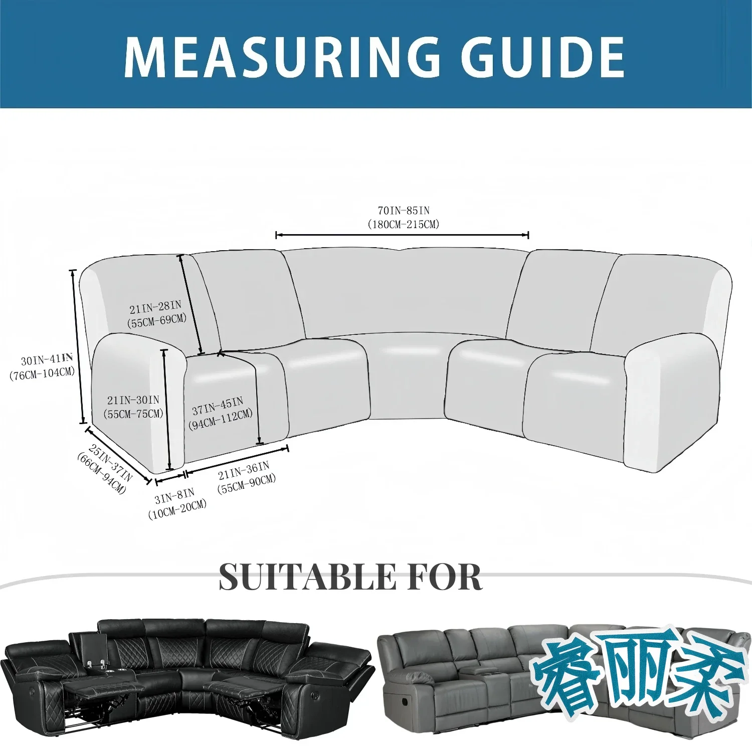 سميكة الجاكار 7 قطع الاقسام أريكة يغطي 5 مقاعد تمتد كرسي الأريكة يغطي L شكل أريكة حامي سميكة لينة قابل للغسل #3