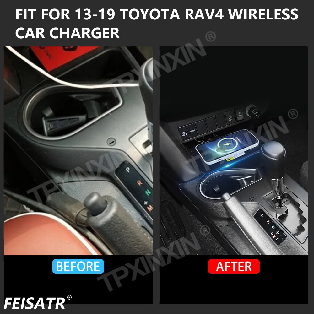 For Toyota RAV4 2013-2019 Quick QI Car Wireless Charger Fast Charging Intelligent Infrared Mobile Phone Dashboard