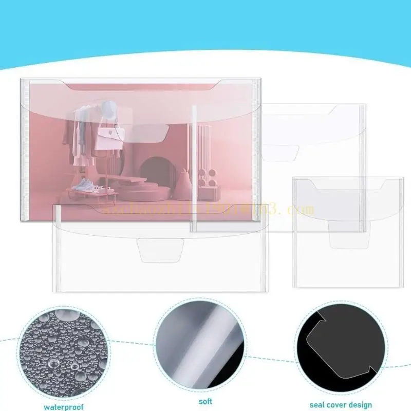 62KA 50 Pcs Clear Die Storage Bag Cutting Dies Stencil Organizers for Scrapbooking,Plastic Envelopes Stamp and Die Storage Pocke