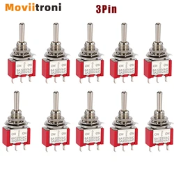 3/10pcs 3Pin Miniature Toggle Switch SPDT On/Off/on Mini Switch MTS-102 MTS-123 For Car Dash Dashboard Electronic Equipment