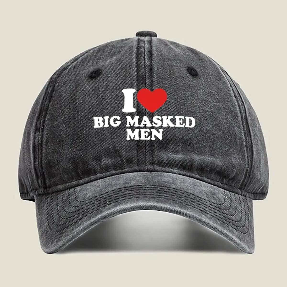 

Love — мужская бейсболка с тематическим дизайном «I Love Big Masked» с символом сердца и простая, стираная бейсболка с типографикой