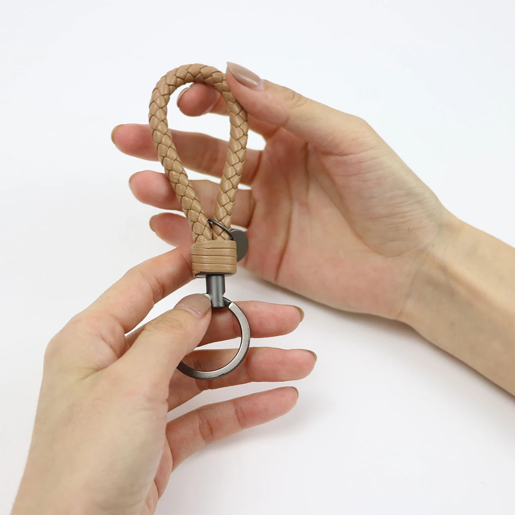 Exquisite Braided Woven Sheepskin Keychain Pendant