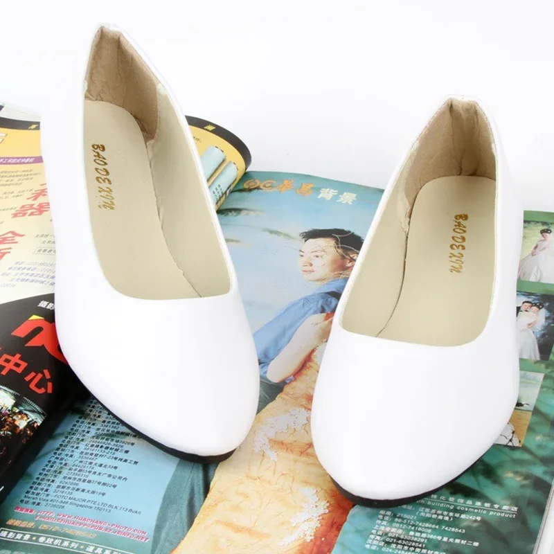 Woman Soft Sole Patent Leather Church Flats Lady Relax Party Red Pink New Shoes Female Solid Color Concise Formal Occasion Shoes