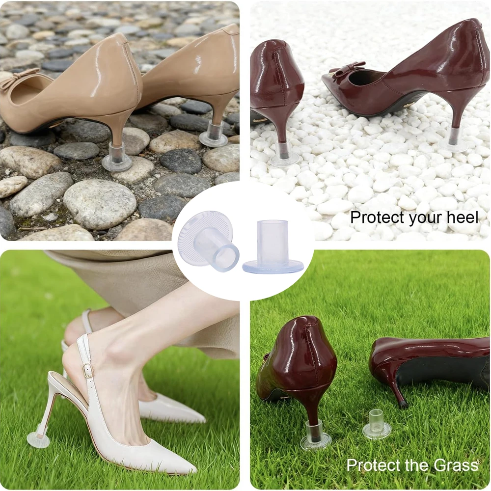 70 Pairs High Heel Protectors Heel Caps Covers Anti-slip Heel Stoppers for Outdoor Wedding Party Stop Sinking at Grass or Cracks