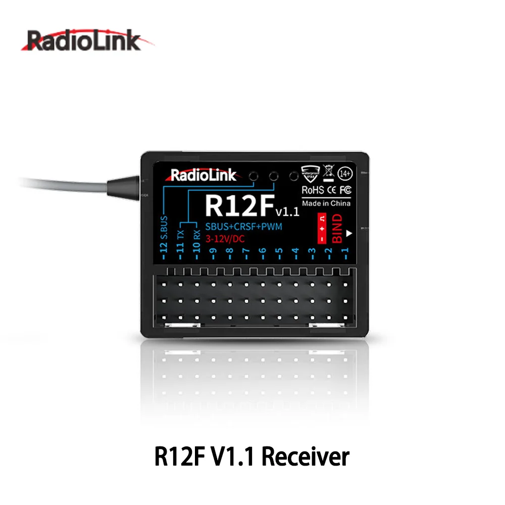 Radiolink R12F V1.1 12 Channle RC Receiver Built-in Simulator Program for RC Airplane Car,Boat for 2.4Gh Radio Remote Controller