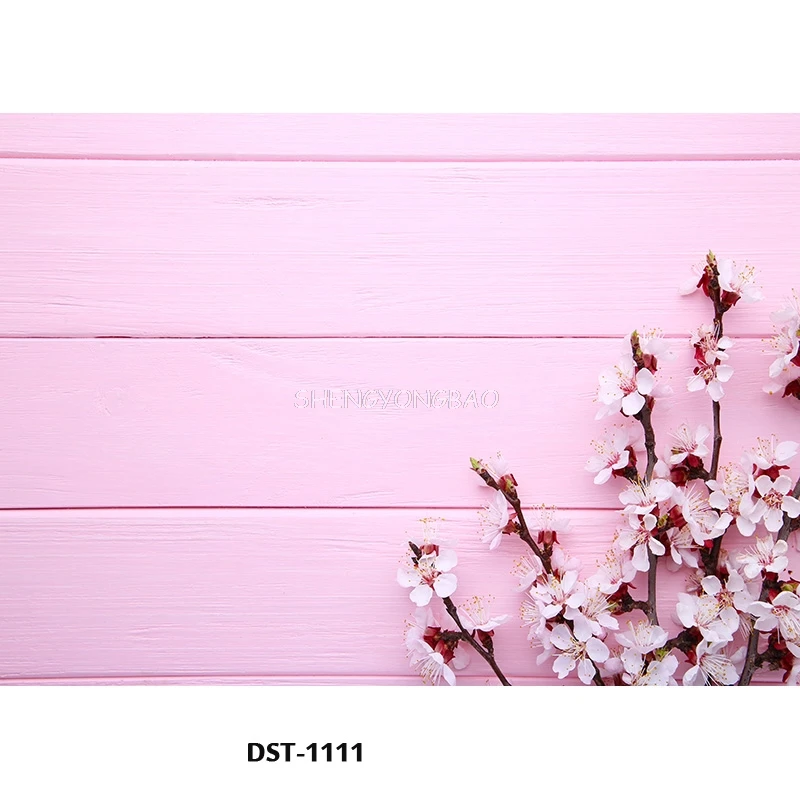Vinyl Custom Photography Backdrops Flower and wood Planks Theme Photography Background DST-51