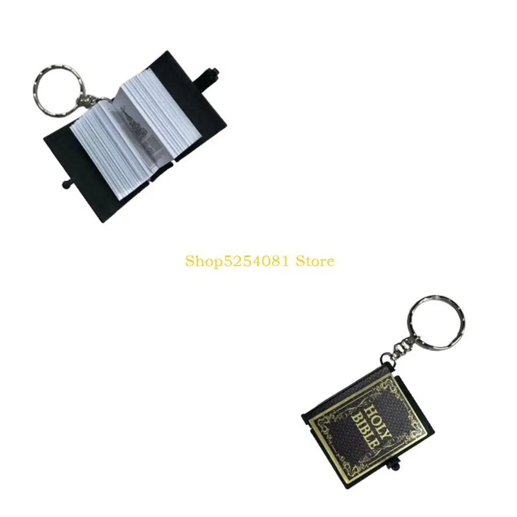 AXYC 1PC Religion Small Size Bible KeyChain Book Christian Rings Gift Prayer God Bless