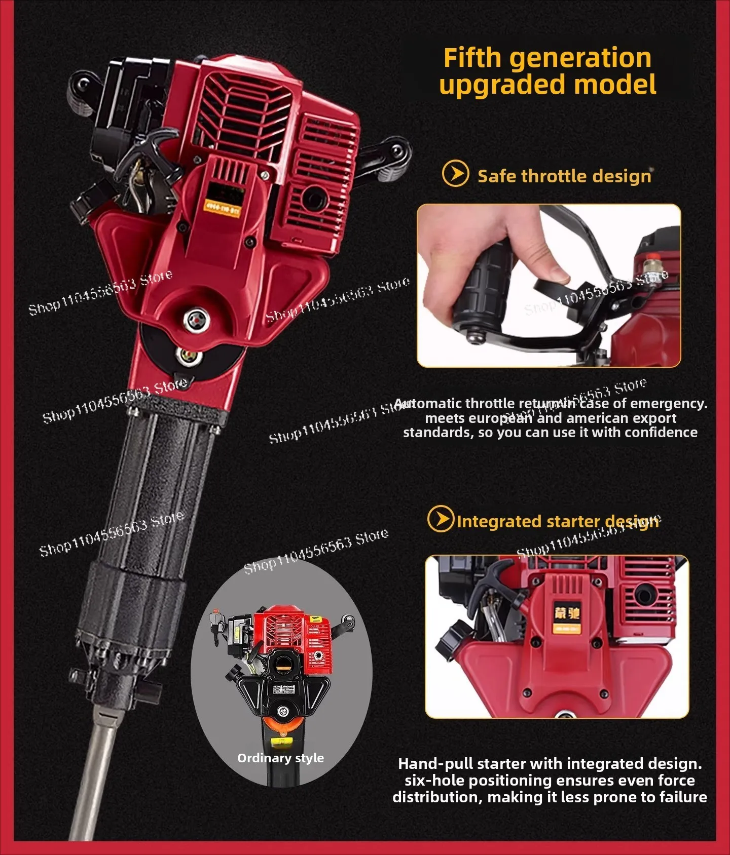 Two-Stroke Fuel Powered Multi-Function Tree Spade and Breaker, Portable Digging Tool for Landscaping and Construction Projects