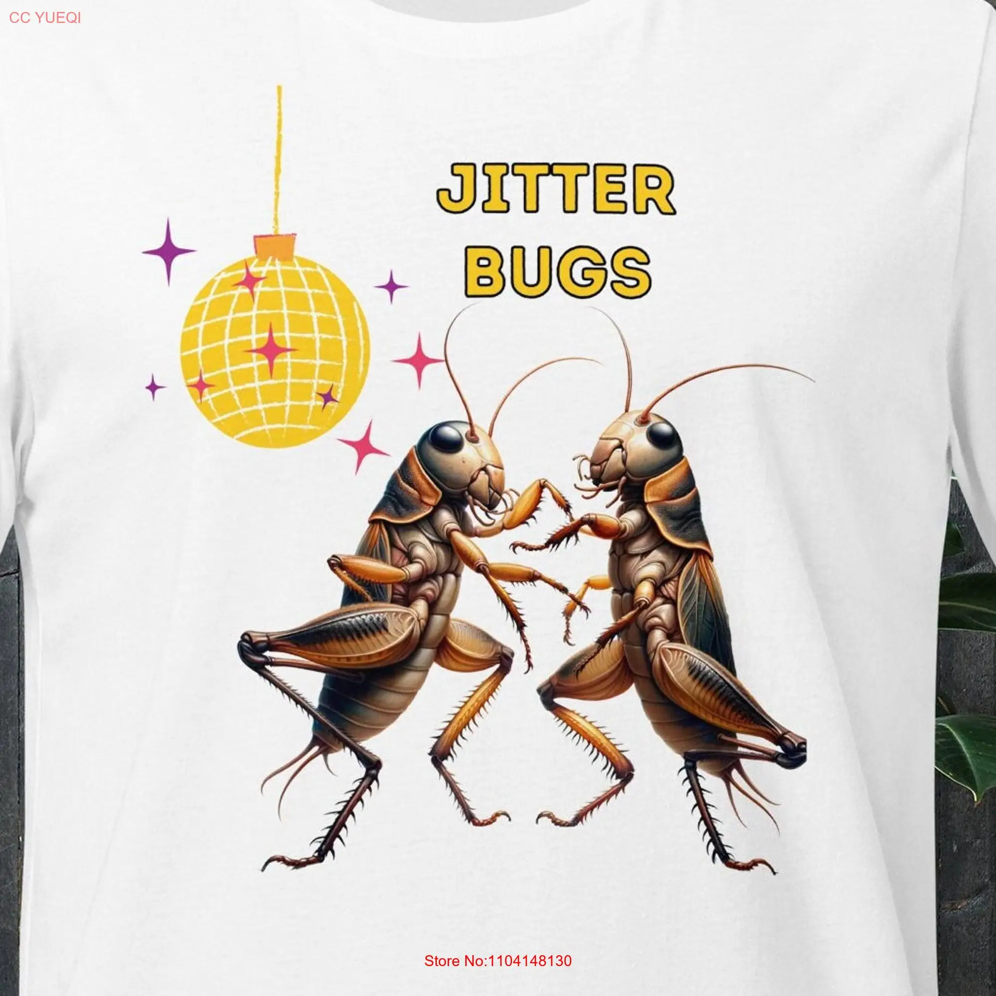 Bug lover Jitter Bugs T Shirt unisex gift Fun Dancing Crickets Design lovers Dance Ballroom dancers long or short sleeves