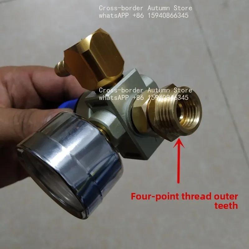 PVC pipeline oxygen tap 4-point tooth single table pressure reducing valve, used for fish pond box trachea switch