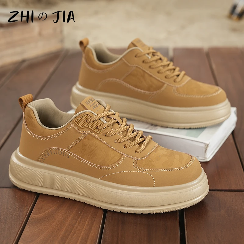 

Новые мужские кожаные спортивные туфли для весны и осени, повседневные модные белые кроссовки, туристическая обувь для ходьбы, размеры 39-44