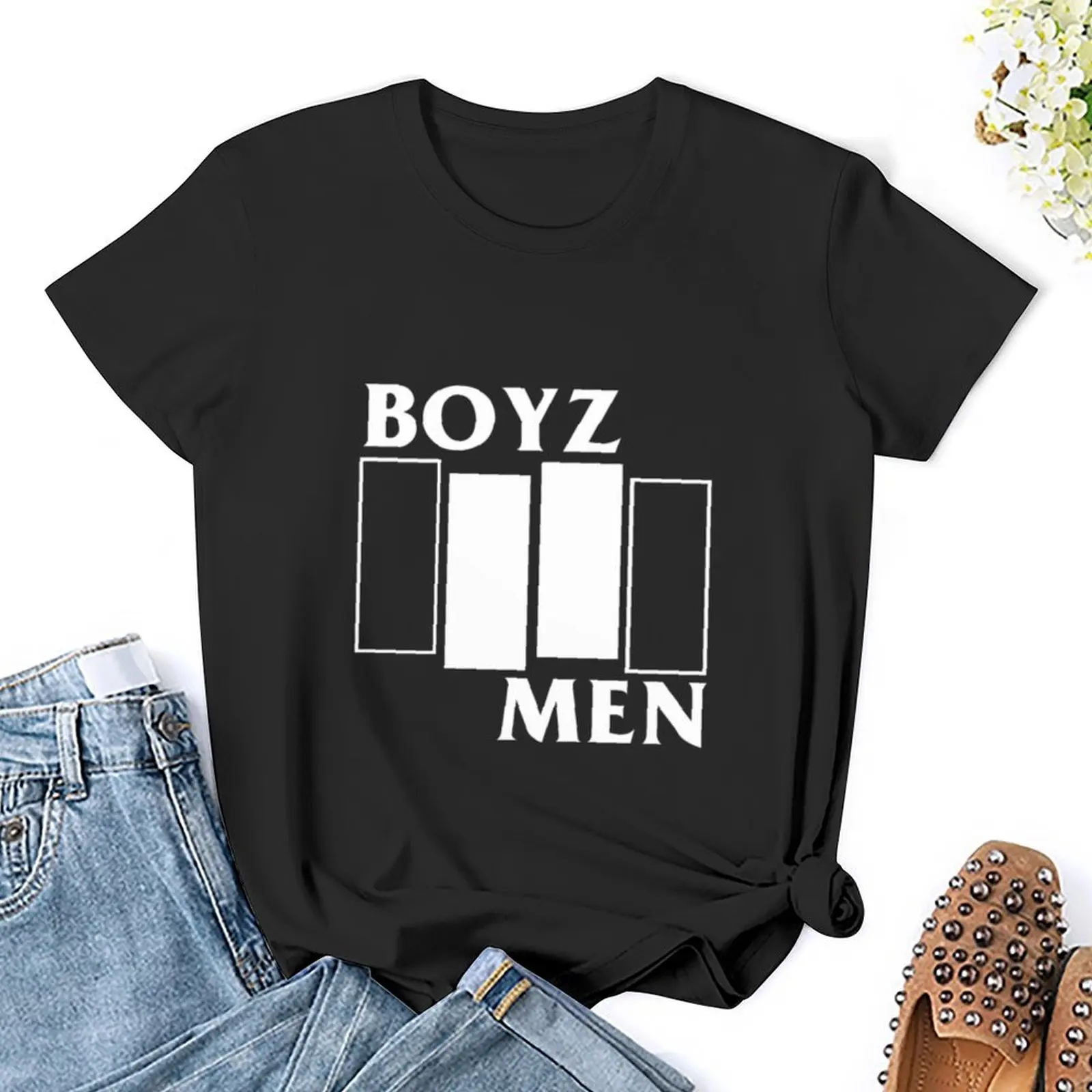 Boyz II Men black flag parody t-shirt animal print shirt per ragazze plus size top summer top camicette estive da donna 2024