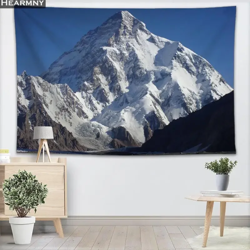 Snow Mountain Tapestry Wall Hanging Decor Christmas Wall Tapestry Show  for Home Decoration Camping Tent Travel Sleeping Pad