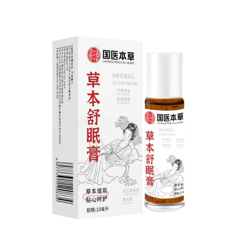 Balsamo per il sonno a base di erbe Roll-On - Balsamo per il sonno per aromaterapia Formula per olio di legno di agar e digitopressione per roller per alleviare l'insonnia naturale