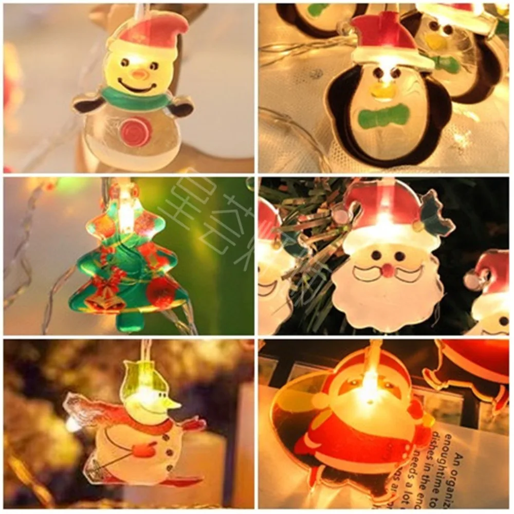 ต้นคริสต์มาส Christmas Light String Snowman พกพากระเป๋า Old Man ไฟคริสต์มาส Strip แบตเตอรี่ขับเคลื่อน Santa Claus