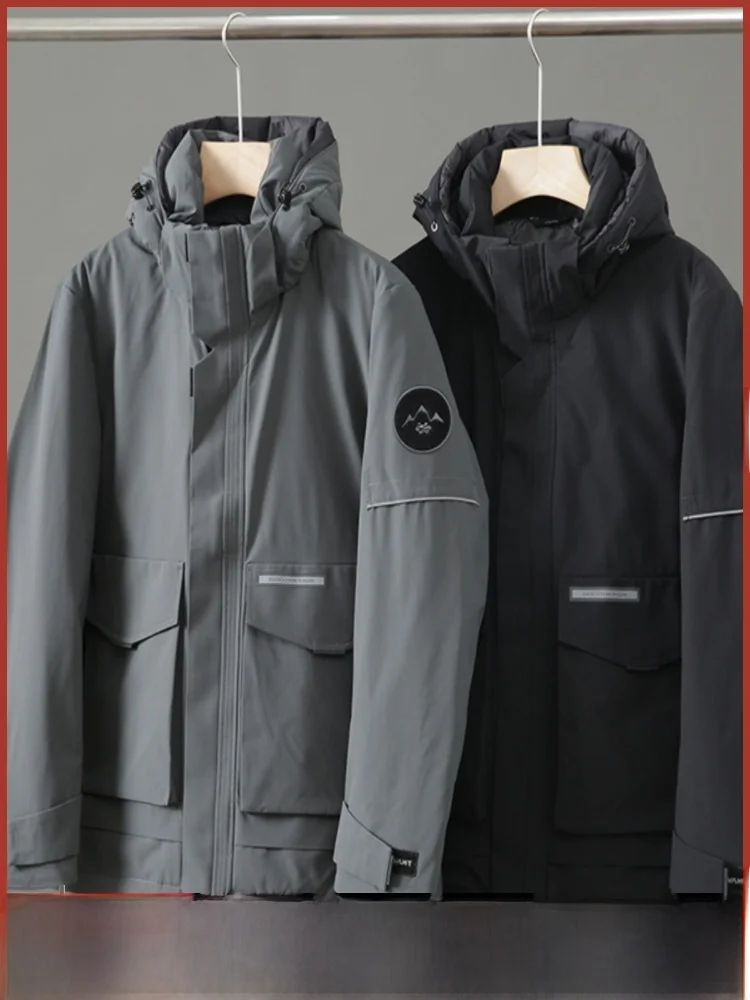 

Warmth Guaranteed! Premium Goose down Jaet Winter New Arrival Thiened Hooded Men's Puffer Coat Youthful Modern Sle