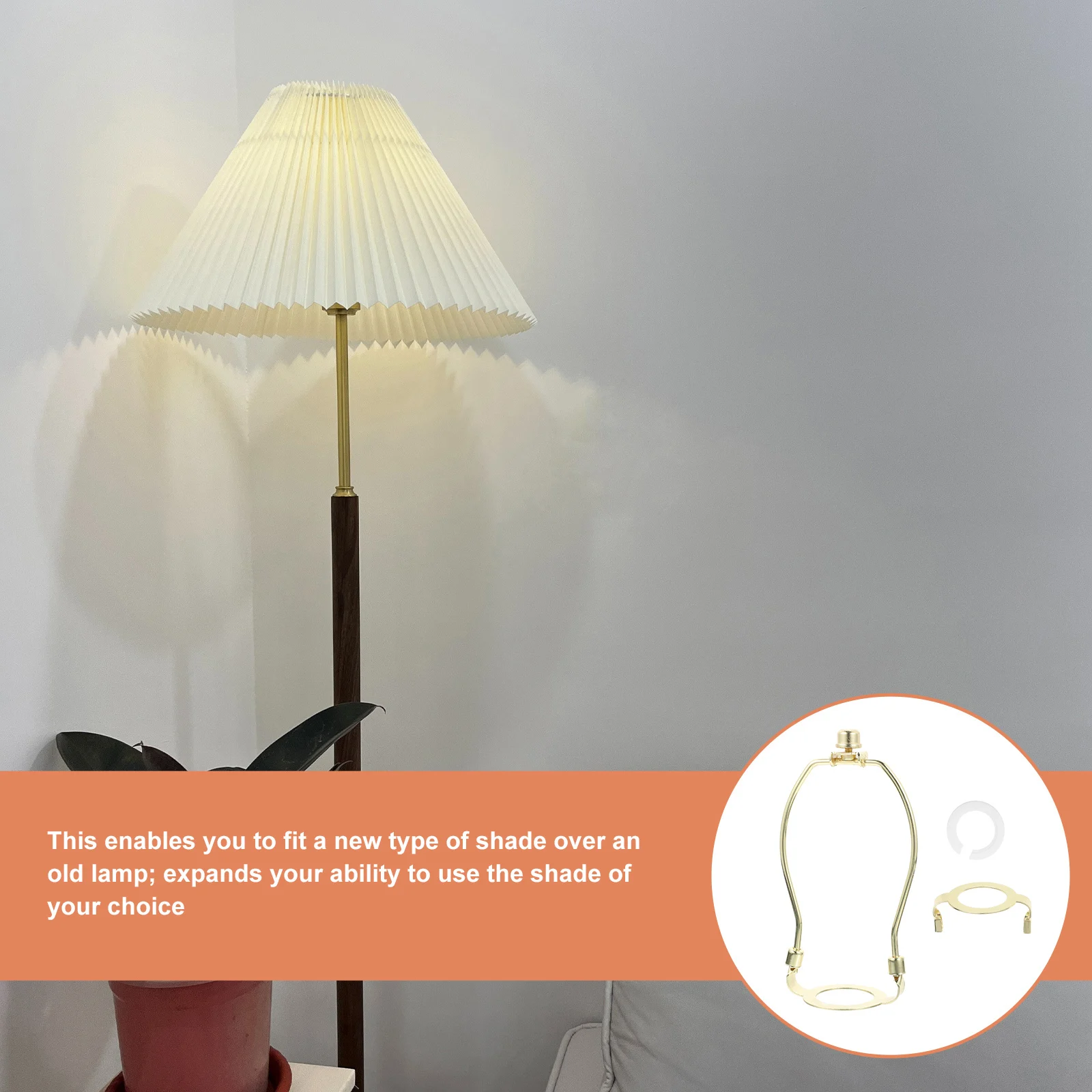 

1Set Lamp Harp Heavy Duty Lamp Shade Holder Bracket 6 Inch Saddle Mount Adapter for Standard E26 E27 E14 Bases DIY Lighting