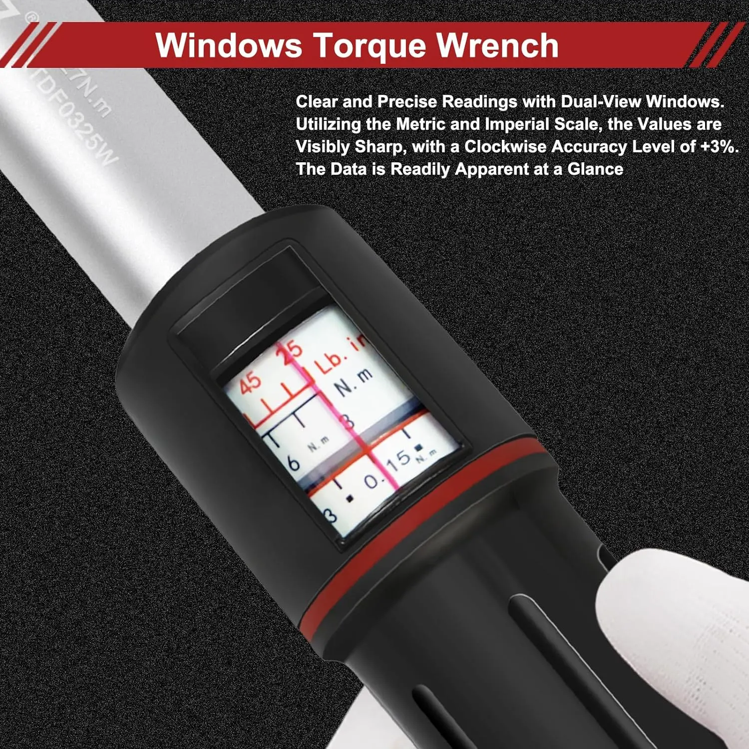 ATsafepro Premium Torque Wrench 1/4 Inch Drive, Window Style Torque Wrench 3-27 Nm with Dual Direction Adjustable