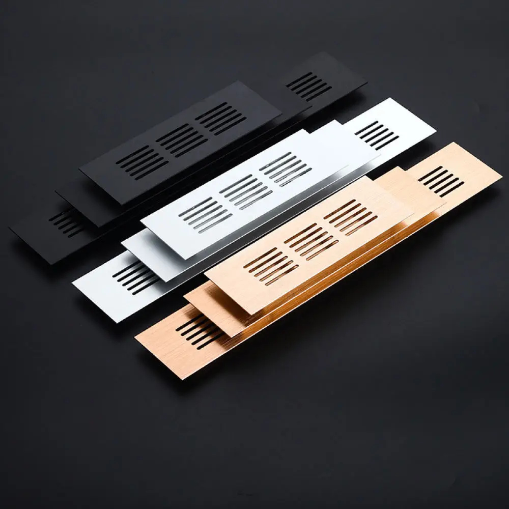 Rectangular Ventilation Grille Aluminum Alloy Air Vent Cover For Furniture Wardrobe Cabinet Shoe Rack Cooling Mesh Panel