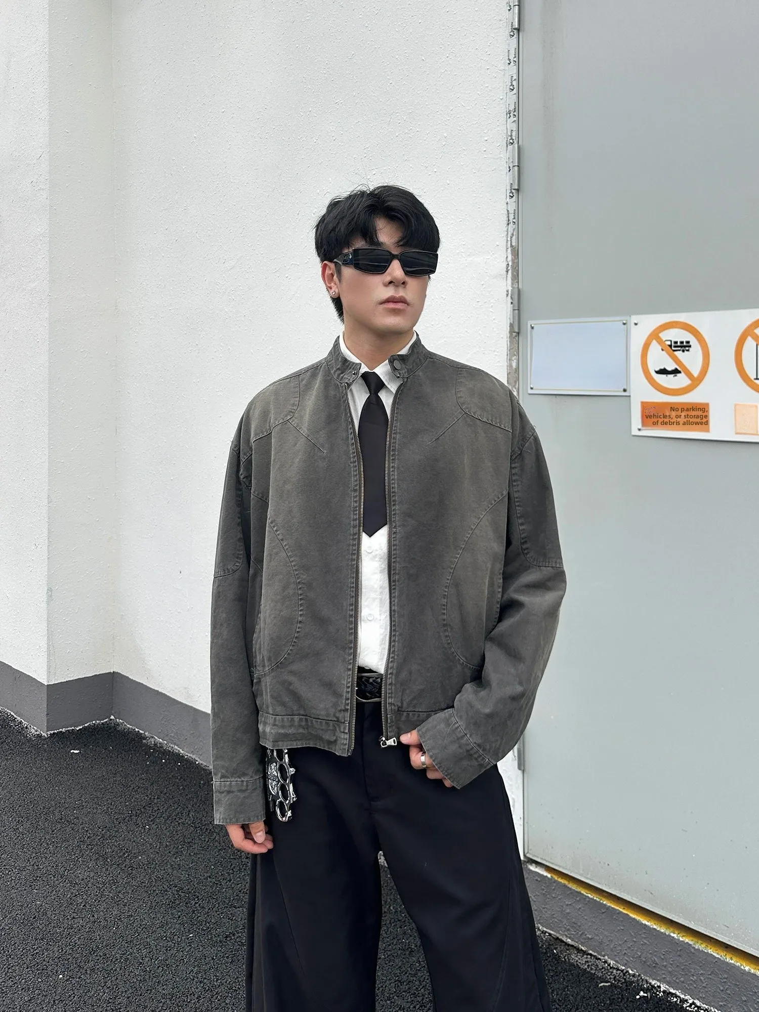 

Ретро-куртка в американском стиле Cleanfit с деконструктированным воротником-стойкой, в стиле High Street, для пар, модная верхняя одежда