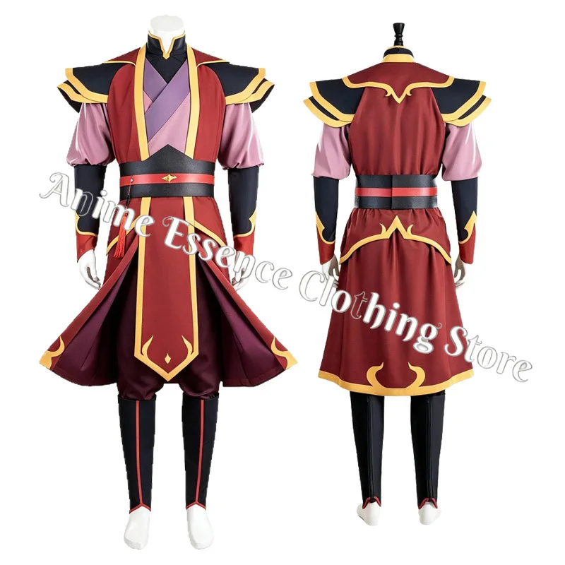 Anime Zuko Cosplay Costume Top Pants Coat Belt Costume Movie Roleplay Clothing Disguise Adult Outfits Halloween Carnival Suit - view 2