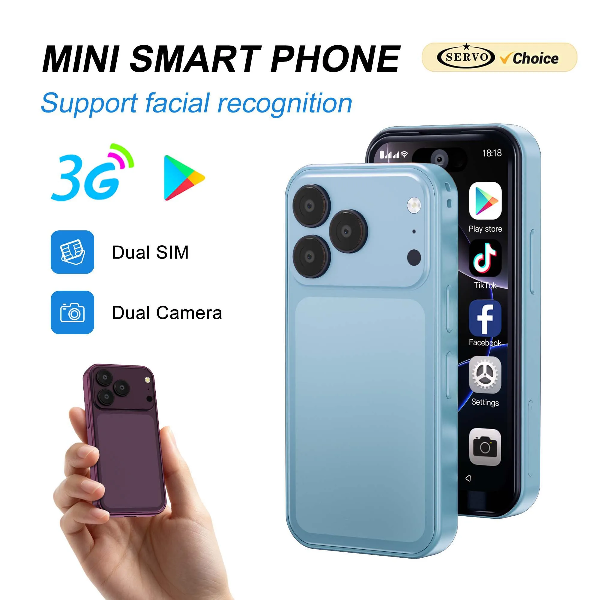 SERVO Cute Pocket Mini Smartphone 3.75