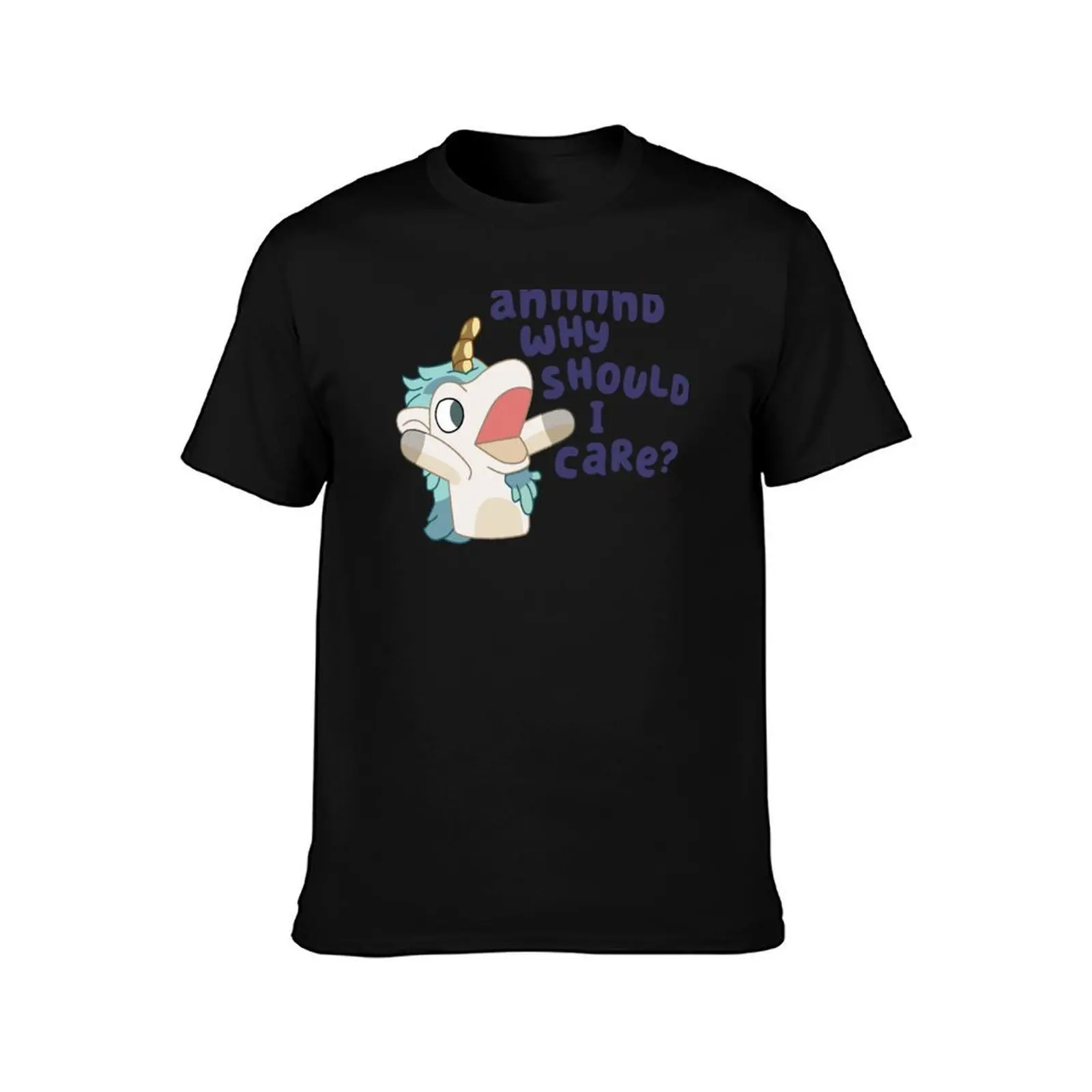 Unicorse - And Why Should I Care T-Shirt, Summer Casual Cotton Tee, Oversized Streetwear Tops, Vintage Graphic Print