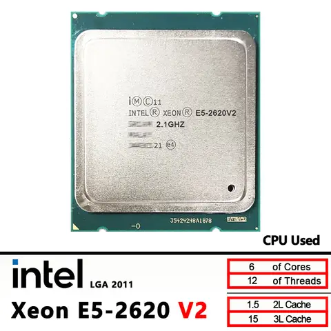 Intel Xeon 2620V2 E5 2620 V2 Used 6-Core 2.1GHz 80W CPU Processor LGA 2011