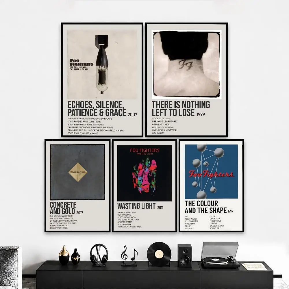 F-Foo F-Fighters Poster HD Poster Wall Art for Bedroom Living Room Office Bar Home Decor Aesthetic Print