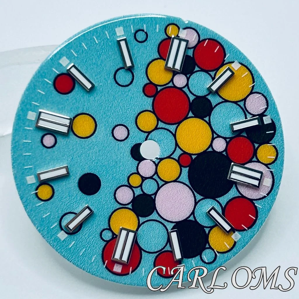 TOP 28.5mm NH35 NH36 4R35 4R36 7R26 7R36 Movement Blue Yellow Red Pink Green Sterile Luminous Watch Dial Date