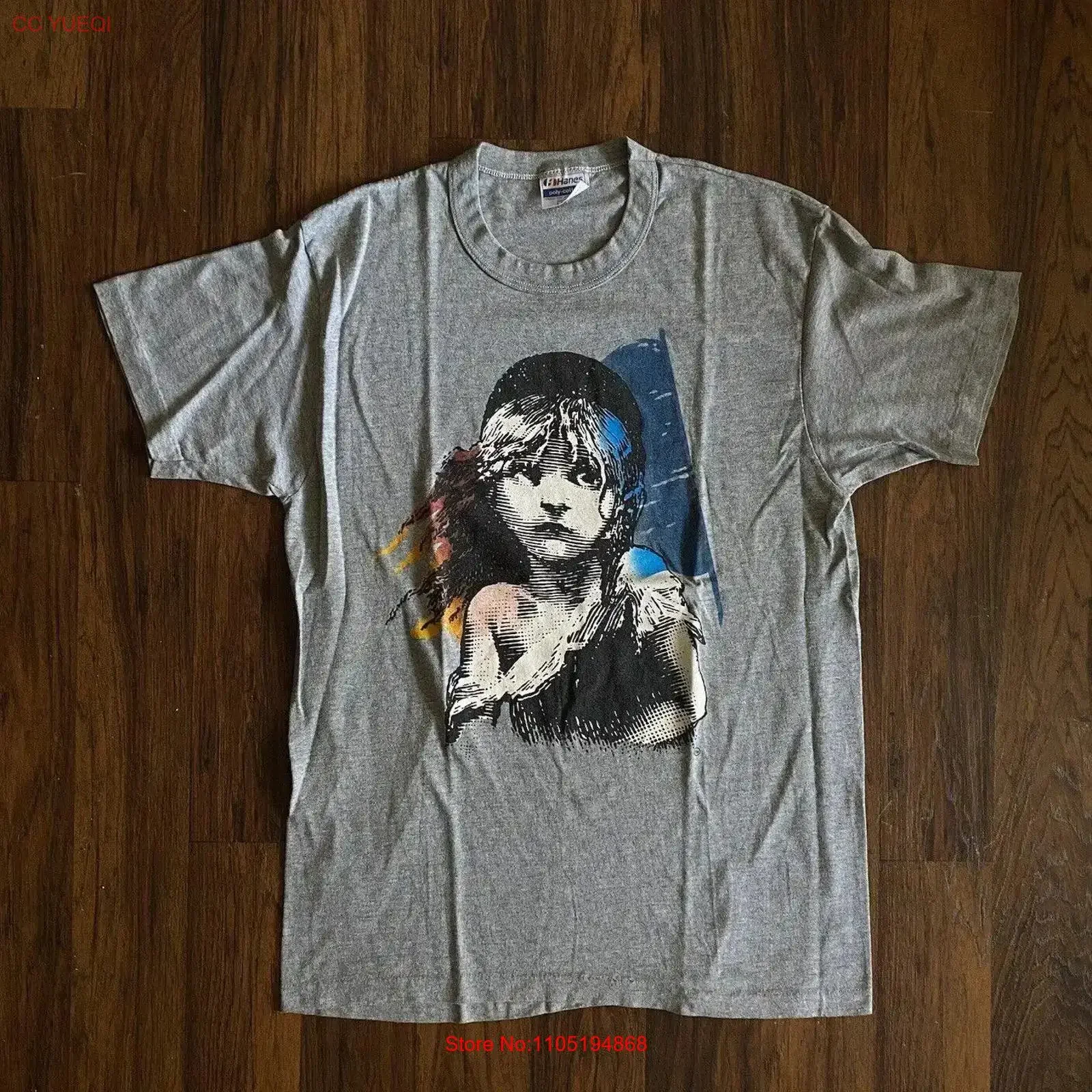 Vintage Les Miserables 1986 T Shirt Two Sided L vintage Washed fashion Soft Stretched designer clothes Breathable streetwear