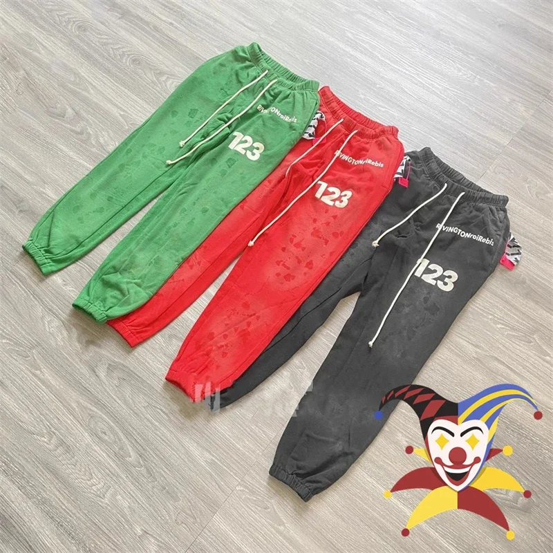 RRR 123 Jogger Drawstring Casual Pants High Street Men Women Vintage Washed Old Worn Out RRR123 Sweatpants Loose Trousers