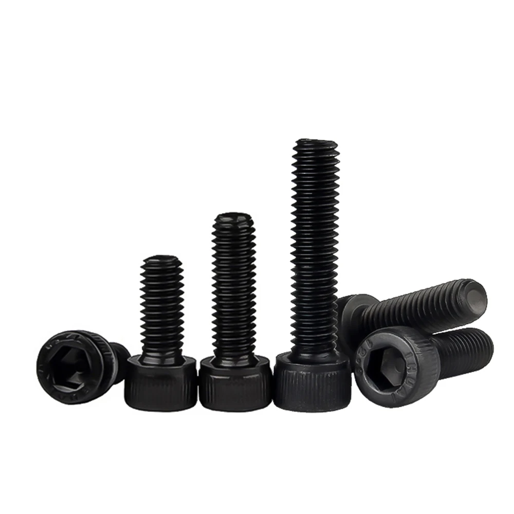 DIN912 Hex Socket Bolts Black Metric Threaded Hexagonal Carbon Steel Grade 12.9 Machine Screws DIY Bolt M2M3M4M5M6M8M10M12M14M16